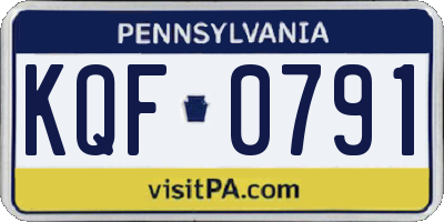 PA license plate KQF0791