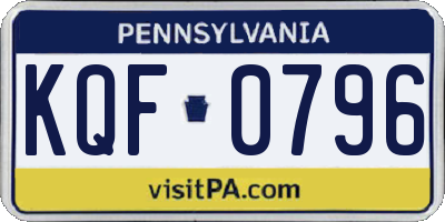 PA license plate KQF0796