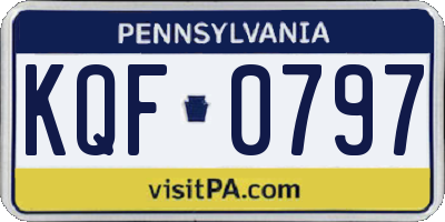 PA license plate KQF0797
