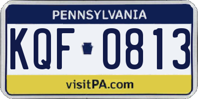 PA license plate KQF0813