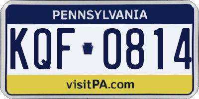 PA license plate KQF0814
