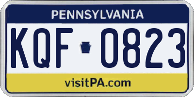 PA license plate KQF0823
