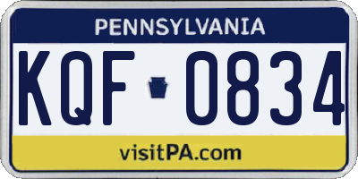 PA license plate KQF0834