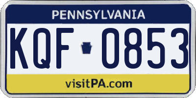PA license plate KQF0853