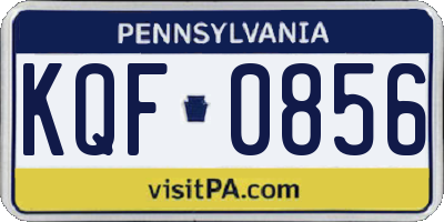 PA license plate KQF0856