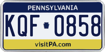 PA license plate KQF0858