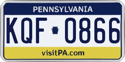 PA license plate KQF0866