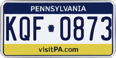 PA license plate KQF0873