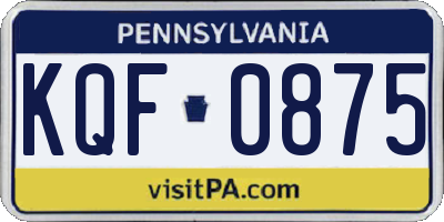 PA license plate KQF0875