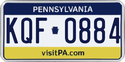 PA license plate KQF0884