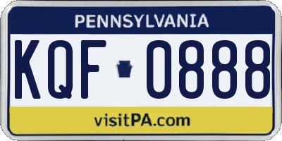 PA license plate KQF0888