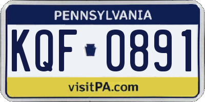 PA license plate KQF0891