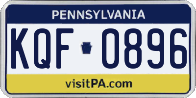 PA license plate KQF0896