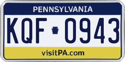 PA license plate KQF0943