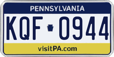PA license plate KQF0944
