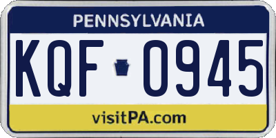 PA license plate KQF0945
