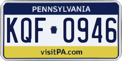 PA license plate KQF0946