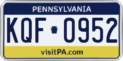 PA license plate KQF0952