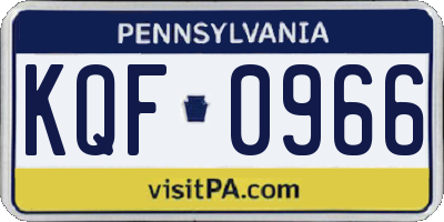 PA license plate KQF0966