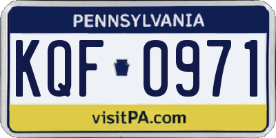 PA license plate KQF0971