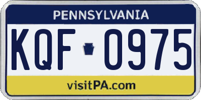PA license plate KQF0975