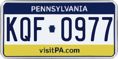 PA license plate KQF0977