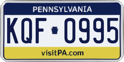 PA license plate KQF0995