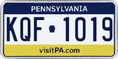 PA license plate KQF1019