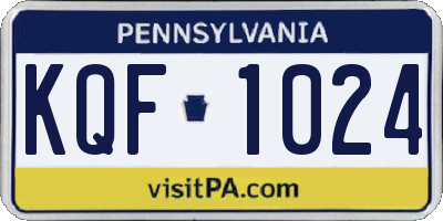 PA license plate KQF1024