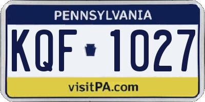PA license plate KQF1027