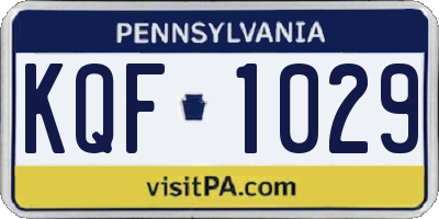 PA license plate KQF1029