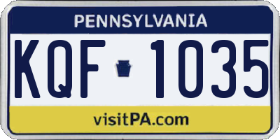 PA license plate KQF1035