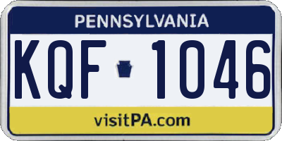 PA license plate KQF1046