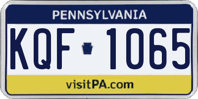 PA license plate KQF1065