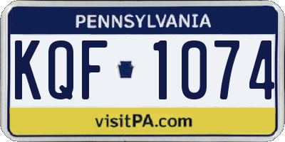 PA license plate KQF1074