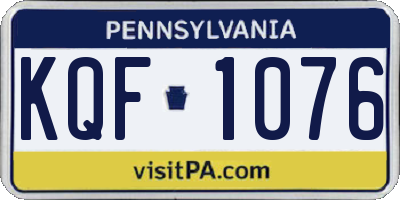 PA license plate KQF1076