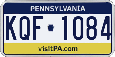 PA license plate KQF1084