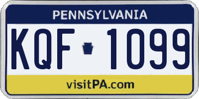PA license plate KQF1099