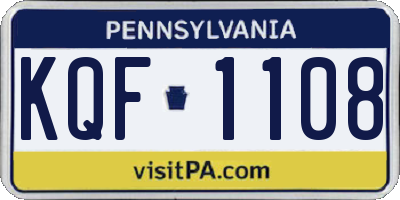 PA license plate KQF1108
