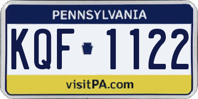 PA license plate KQF1122
