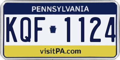 PA license plate KQF1124