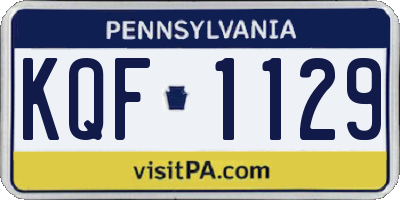 PA license plate KQF1129