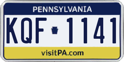PA license plate KQF1141