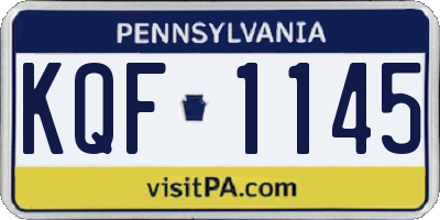 PA license plate KQF1145