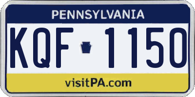 PA license plate KQF1150