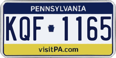 PA license plate KQF1165
