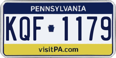 PA license plate KQF1179