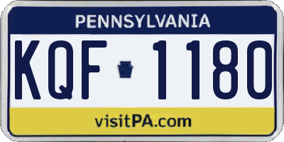 PA license plate KQF1180