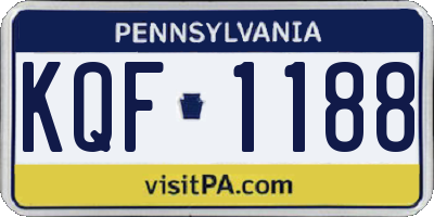 PA license plate KQF1188