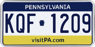 PA license plate KQF1209